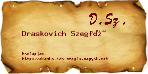 Draskovich Szegfű névjegykártya
